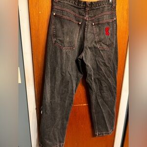 Karl Kani Black Jeans with Red Accents